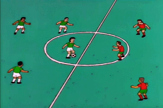 Halfback passes to centre... centre holds it... holds it... HOLDS IT...